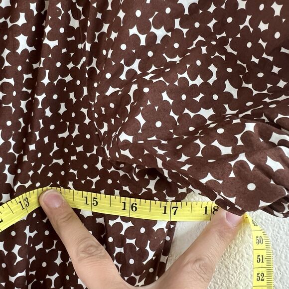 J. Crew Drop-waist cotton poplin mini dress in mocha floral Women’s Size 4 - Picture 8 of 13